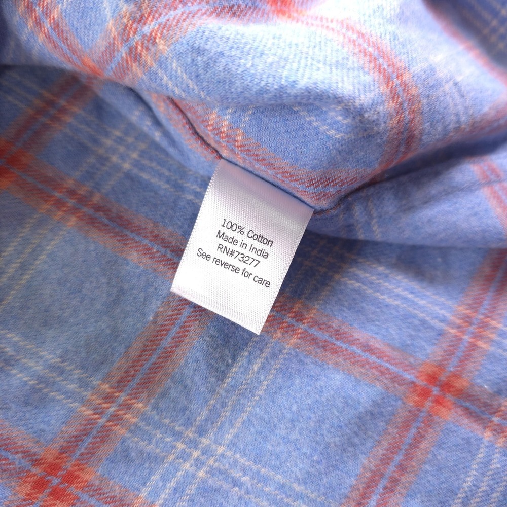 New Sonoma Shirt 3XB Supersoft Flannel Red Blue Plaid Double Brushed Button Up - Picture 6 of 8
